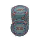 poker chip stack fiches kings en queens 200 licht blue orange 