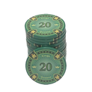 poker chip stack fiches kings en queens 20 green