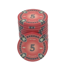 poker chip stack fiches kings en queens 5 red