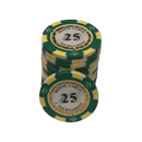 pokerchip stack fiches monte carlo 25 green white yellow