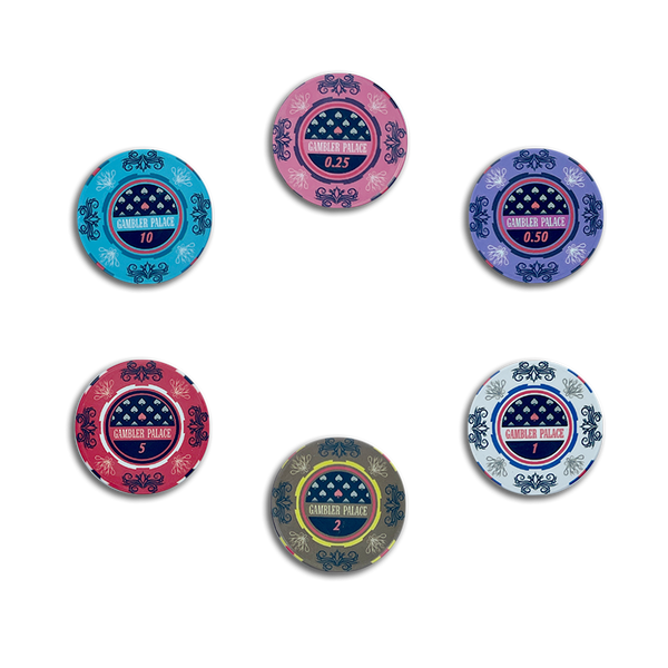 Poker Chips Set Gambler Palace 500