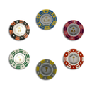 6 colorful royal crown cash game poker chips