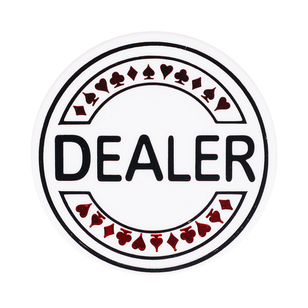POKEO Bouton Dealer Poker – Jeton Rond Blanc En ABS Diamètre 50mm Pour Identifier Le Joueur Au Bouton