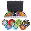royal cardroom 1000 poker set cash game, colorful poker chips, poker cards, dealer button and poker case