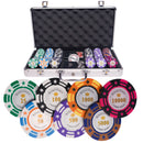 royal crown 300 poker set, poker chips, poker cards, dealer button and poker case