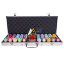 royal crown 500 poker set, colorful poker chips, Poker cards, Dealer button and Poker case
