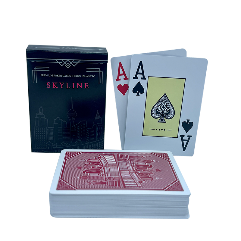 Poker Playing Cards Skyline Plastic Red 2 Index