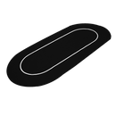 standard poker mat 180 centimeter rubber black