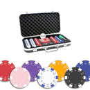preview the dice 300 poker set, overview of our colorful poker chips, poker cards and a dealer button
