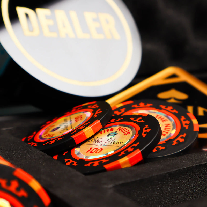 the nuts poker chips poker set with all in button and dealer button