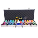 ultimate 500 poker set, colorful poker chips, Poker cards, Dealer button and Poker case