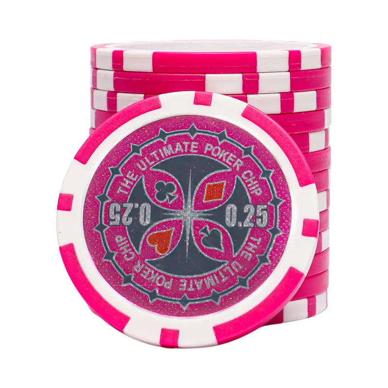 ultimate poker chip 0-25 pink white