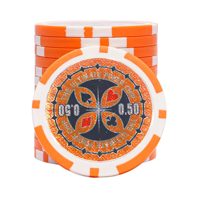 ultimate poker chip 0-50 orange white