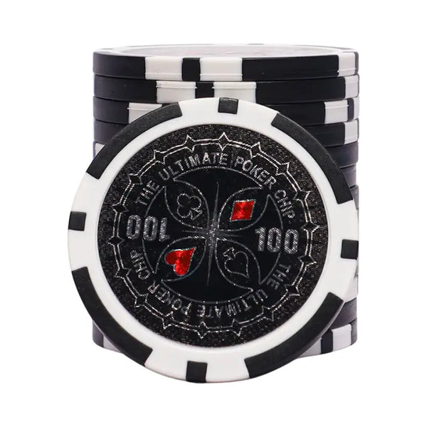 ultimate poker chip 100 black white