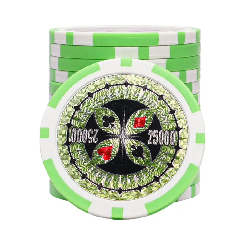 ultimate poker chip 25000 green white