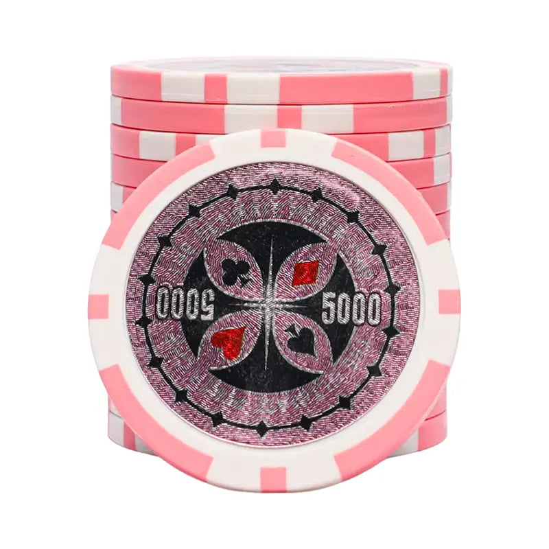 ultimate poker chip 5000 pink white