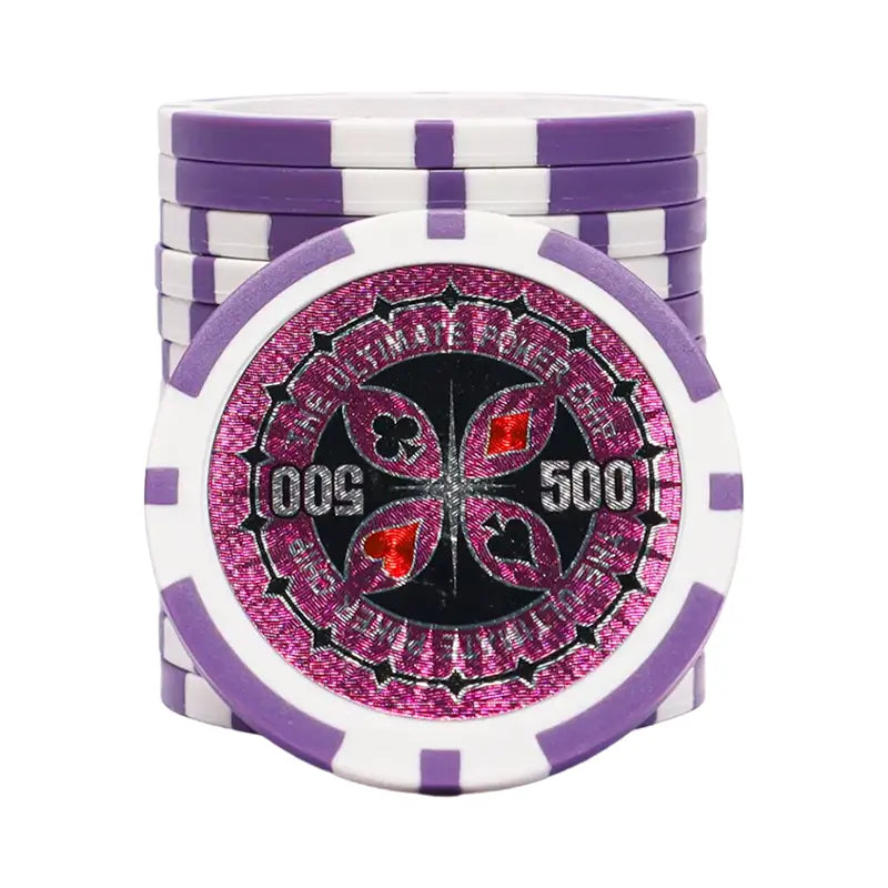 ultimate poker chip 500 purple white