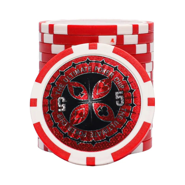 ultimate poker chip 5 red white