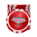vegas nevada 5 red poker chip