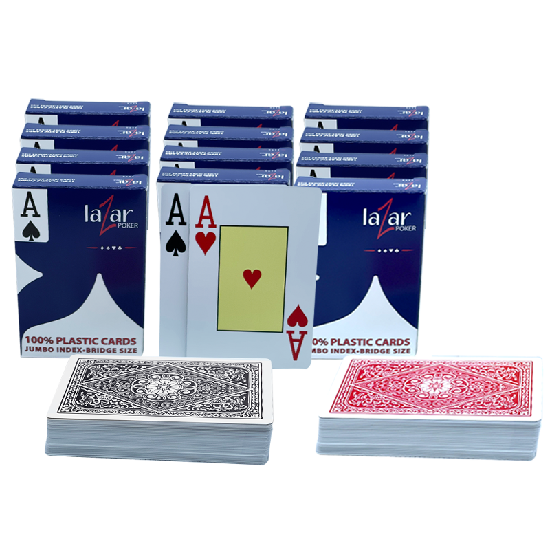 Poker Cards Lazar Bridge Size Plastic 2 Index 12pcs