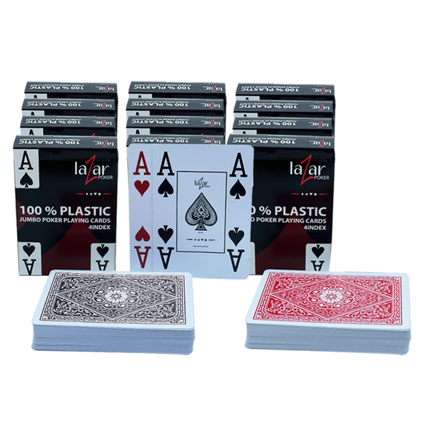 Pokerkaarten Lazar Jumbo Plastic 4 Index 12pcs