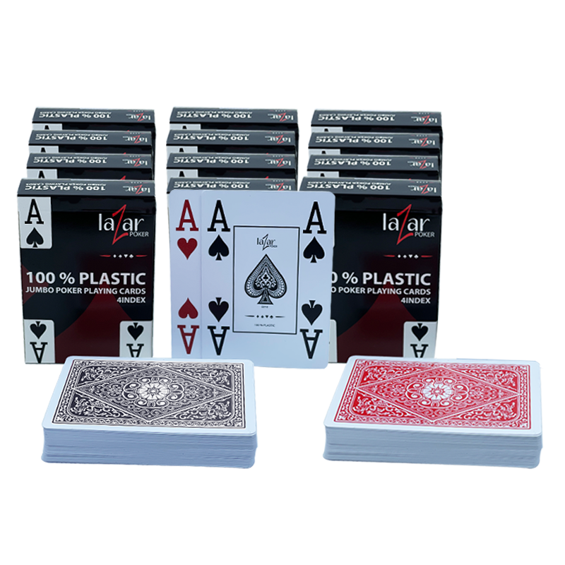 Pokerkaarten Lazar Jumbo Plastic 4 Index 12pcs