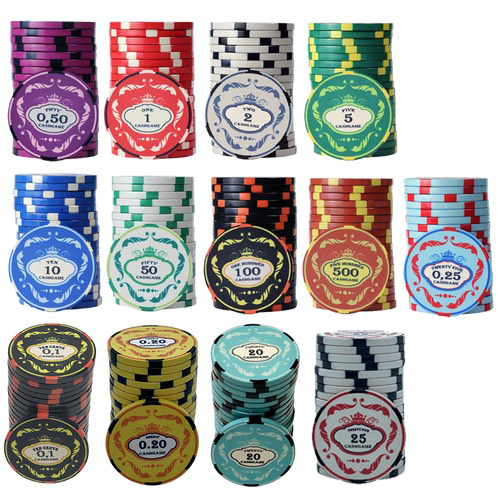 Poker Chips Set Ceramic Crown 1000
