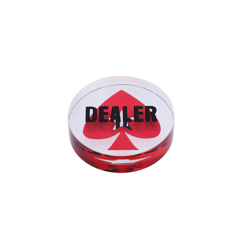 Dealer Button Spade Glass