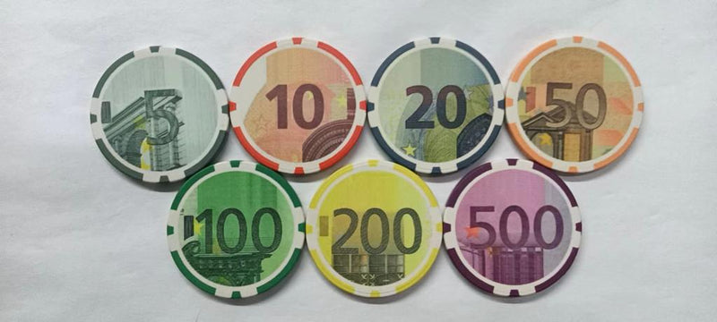 Poker Chips Set Euro Cash Game 750