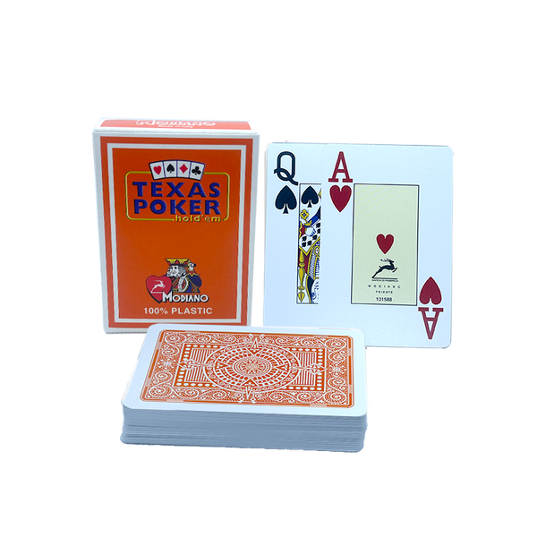 Pokerkaarten Modiano Plastic Oranje 2 Index