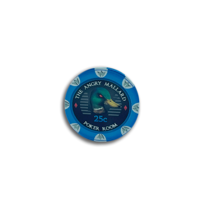 Angry Mallard Cash Game Poker Chip 25 cents