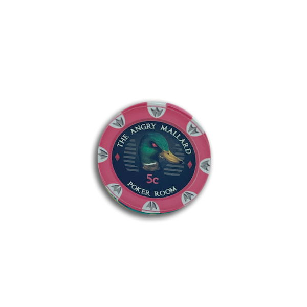 Angry Mallard Cash Game Poker Chip 5 cents