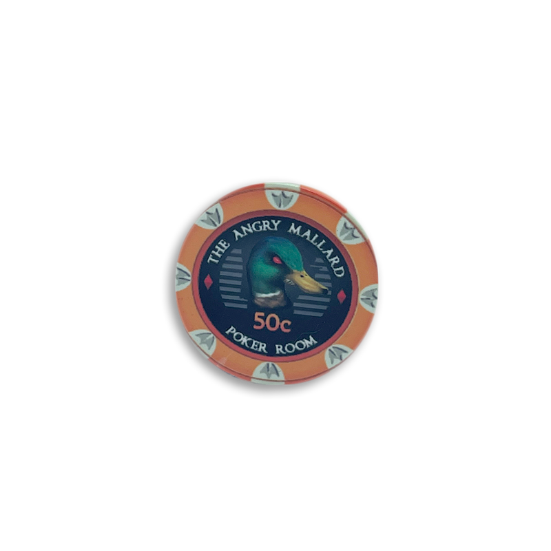 Angry Mallard Cash Game Poker Chip 50 cents