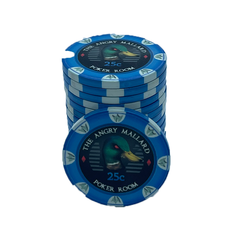 Angry Mallard Cash Game Poker Chip 25 cents