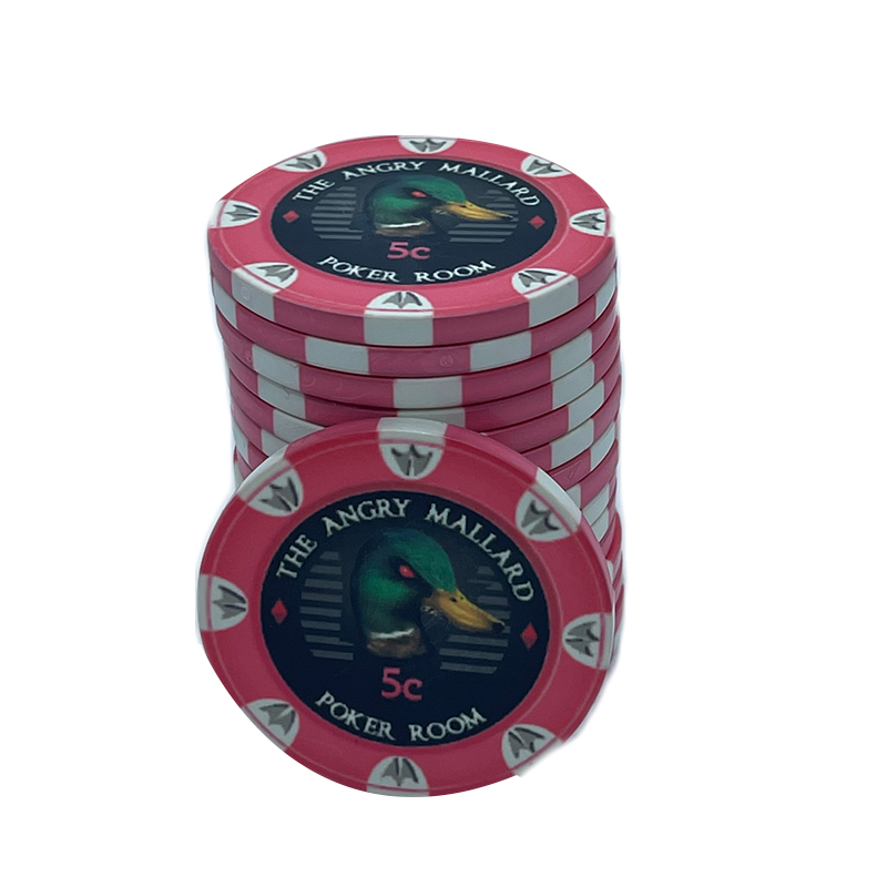 Angry Mallard Cash Game Poker Chip 5 cents